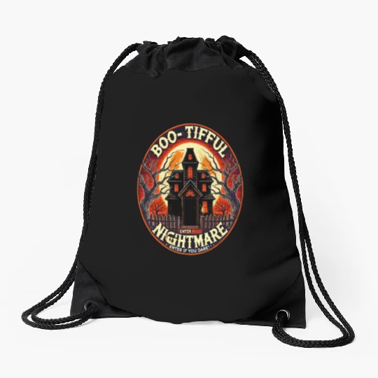 Haunted House Horror - Spooky Halloween Nightmare Drawstring Bags