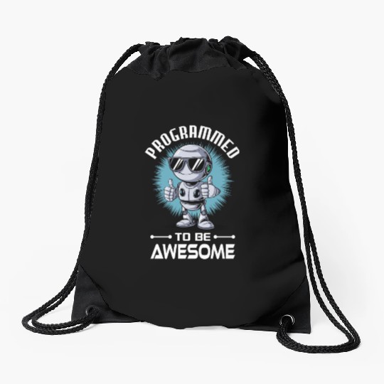 AI Robotics Geek Tech Humor Robot Drawstring Bags