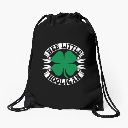 Wee Little Hooligan Cute St. Patrick's Day Irish S Drawstring Bags