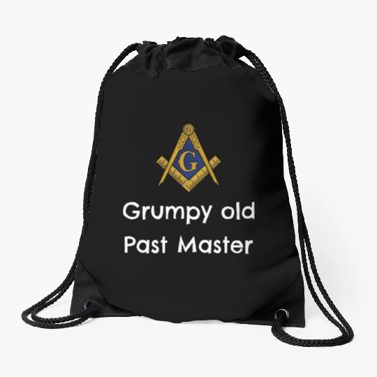 Grumpy Old Past Master Emblem Drawstring Bags