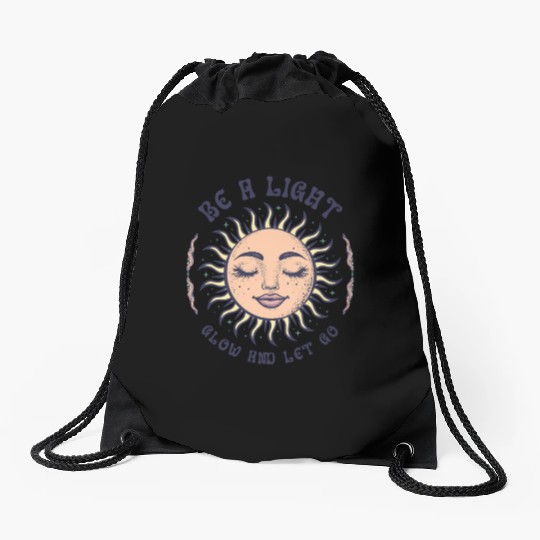 Boho Sun Bohemian Spirituality Sun Face Drawstring Bags