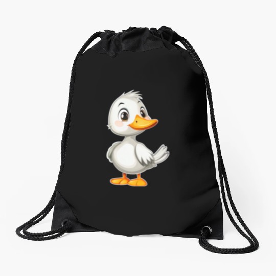 White duck Drawstring Bags