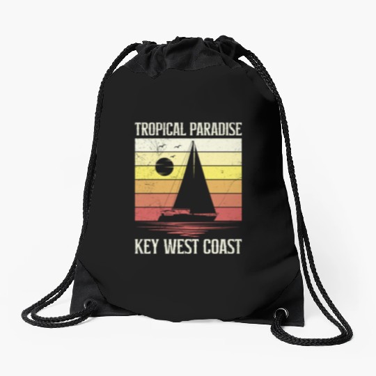 Florida TROPICAL PARADISE KEY-WEST COAST Drawstring Bags