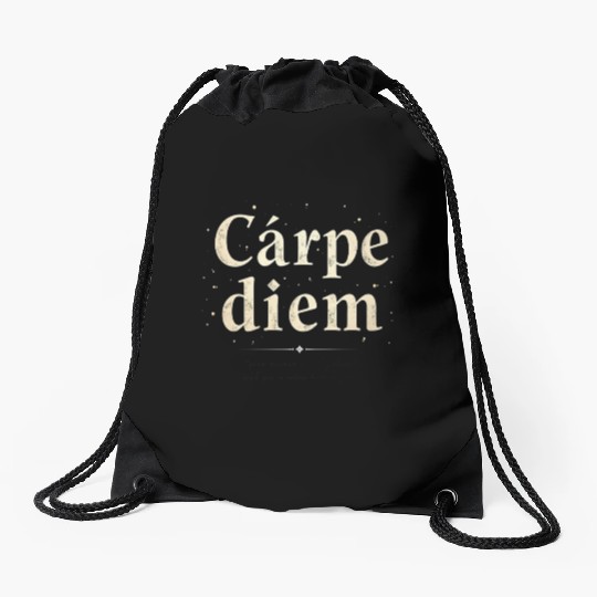 Carpe Diem Seize the Moment Drawstring Bags