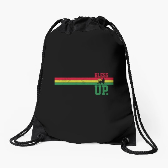 Reggae Music Rastafari Bless Up Lion Of Judah Rast Drawstring Bags