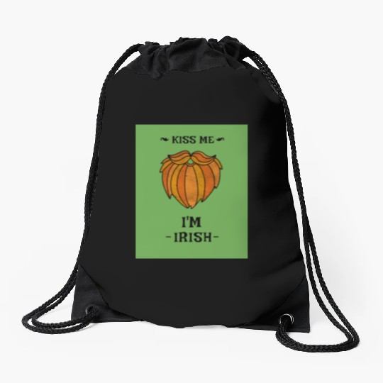 Kiss Me Im Irish Drawstring Bags