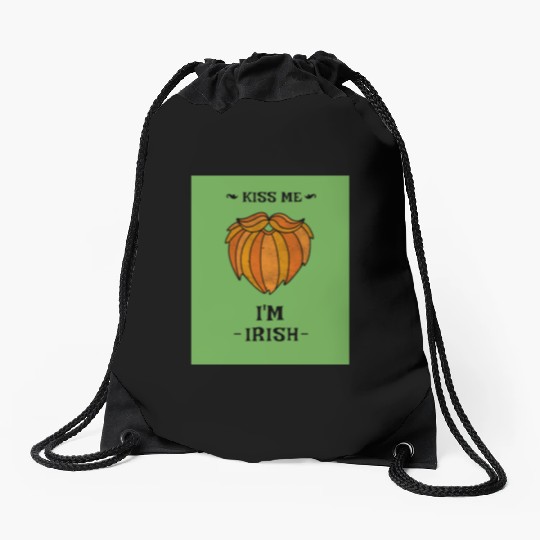 Kiss Me Im Irish Drawstring Bags