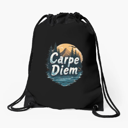 Carpe Diem Adventure Awaits Drawstring Bags