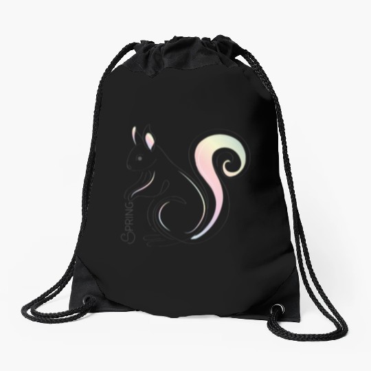 Squirrel Illustration - Spring Inspiration Drawstring Bags
