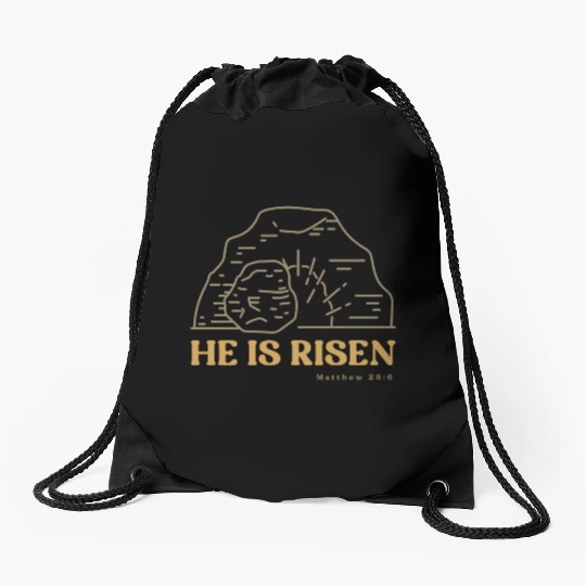 He Is Risen Drawstring Bags