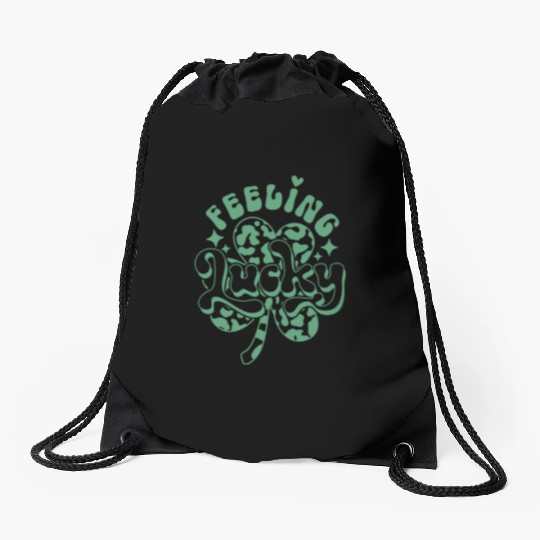 Feeling Lucky | St. Patrick’s Day Clover Leaf Drawstring Bags