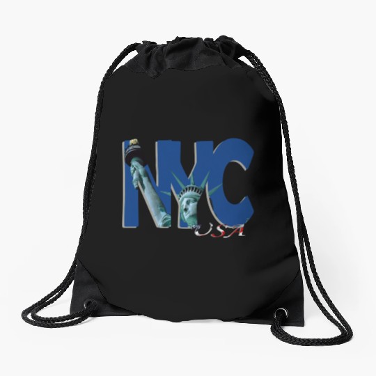 Art of Statue of Liberty Drawstring Bags