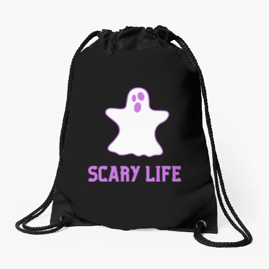 scary life Drawstring Bags