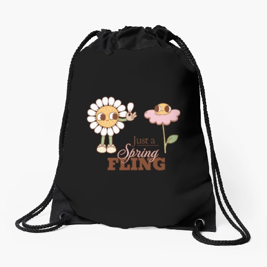 Cute Spring Fling Design Drawstring Bags