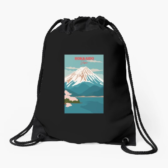 Hokkaido Japanese Mountain Drawstring Bags