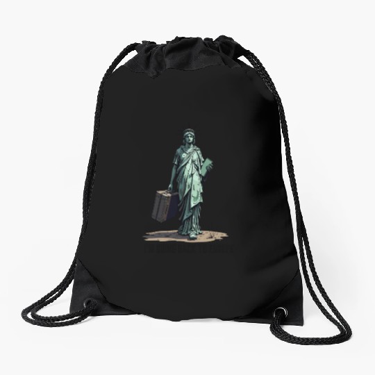 Funny Statue of Liberty USA America Sarcasm Drawstring Bags