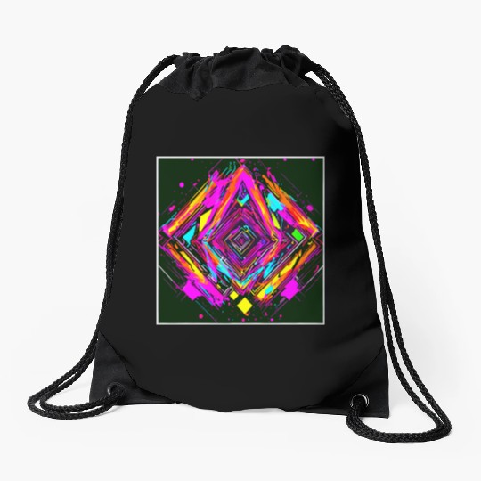Neon Colors Vintage Party Rave Drawstring Bags