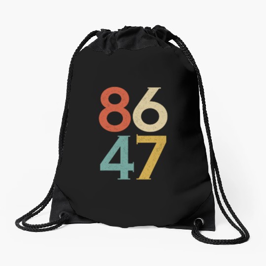 8647 Anti Trump Retro Vintage, 86 47 Drawstring Bags