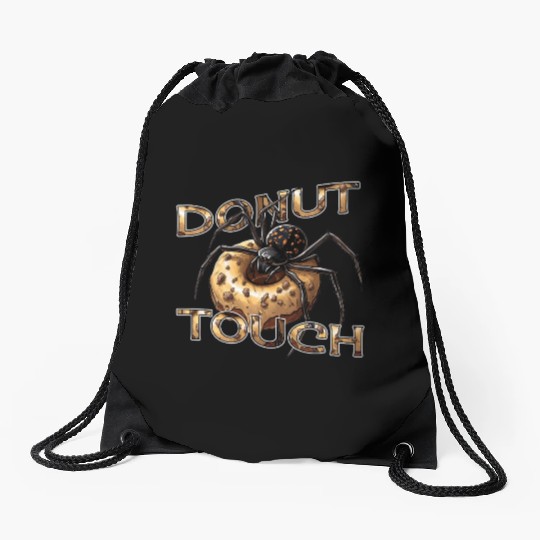 Donut Spider Funny Pun Drawstring Bags