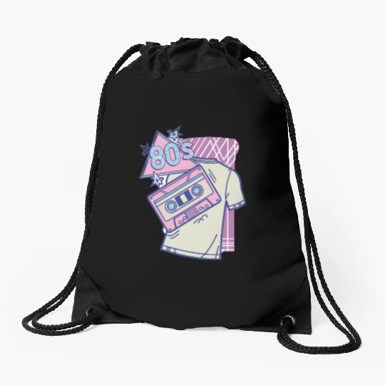 Retro Neon Aesthetic – 80s & 90s Vintage Drawstring Bags