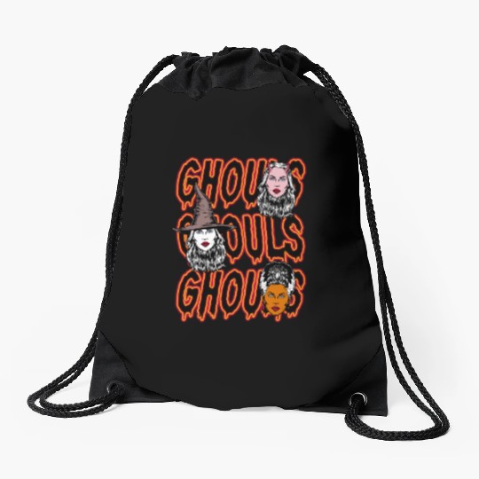 Ghouls, Ghouls, Ghouls Lady Horror Monster Mob Drawstring Bags