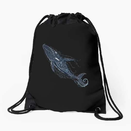 Blue Whale Drawstring Bags