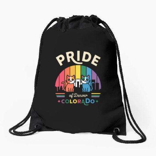 Pride of Dallas City Texas USA Rainbow Flag Drawstring Bags