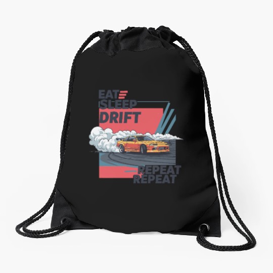 Eat Sleep Drift Repeat Drawstring Bags – Neon JDM Car Raci