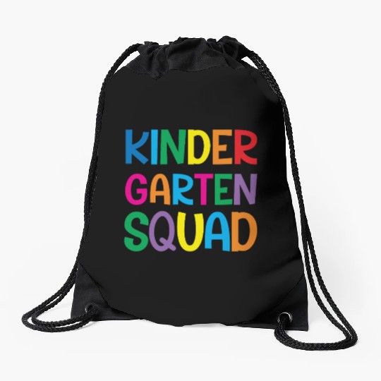 Kindergarten Squad Teacher Back To School Drawstring Bags