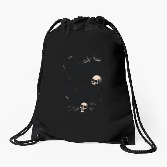 Motivational Skull and Quote Born to Win Drawstring Bags