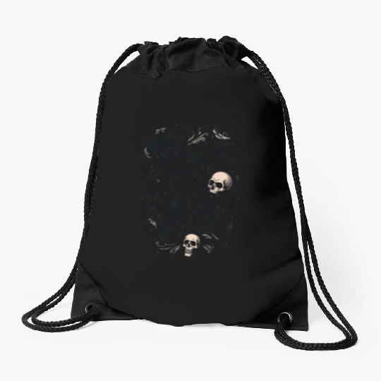 Motivational Skull and Quote Born to Win Drawstring Bags