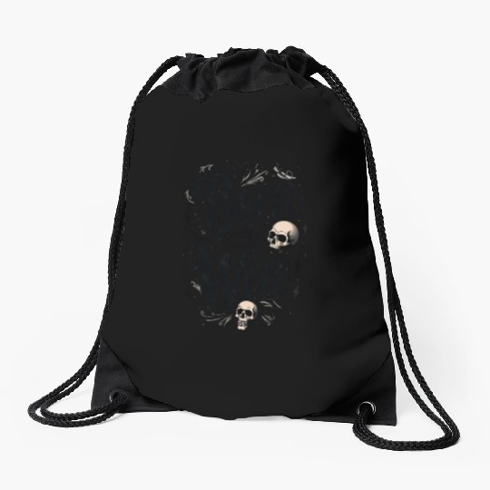 Motivational Skull and Quote Born to Win Drawstring Bags