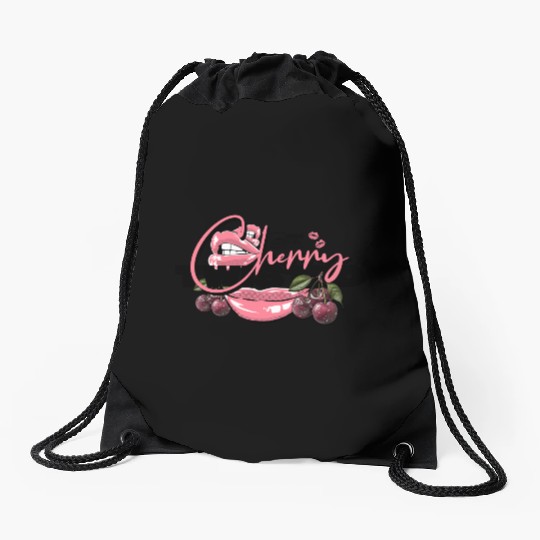 TWISTED CHERRY - Lips Logo (light pink/black) Drawstring Bags