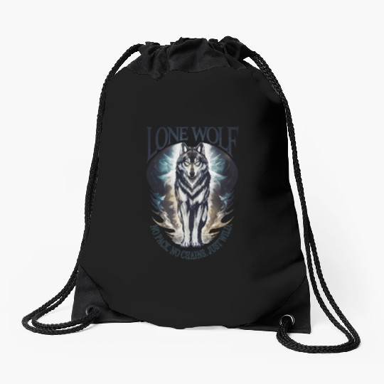Lone Wolf - No Pack, No Chains, Just Wild Drawstring Bags