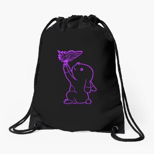 Bunny Butterfly Friends together Pretty Nice Sweet Drawstring Bags