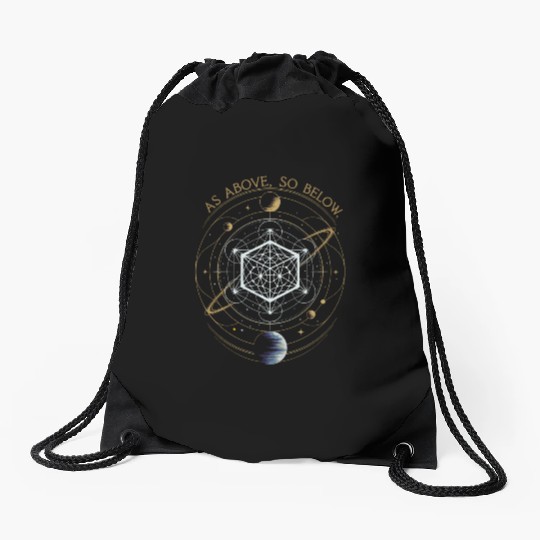 As Above, So Below - Sacred Geometry Drawstring Bags