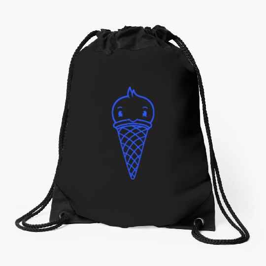 Bird Ice Cream Waffle Scoops Summer Yummy eating Drawstring Bags