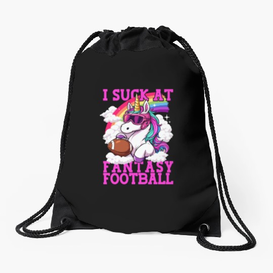 Fantasy Football Loser Unicorn I Suck At Fantasy Drawstring Bags