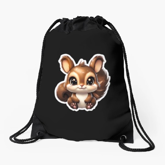 Kawaii Squirrel Drawstring Bags