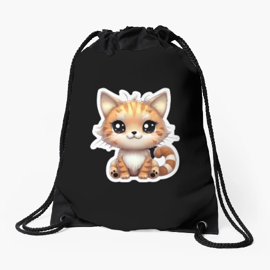 Kawaii Cat 2 Drawstring Bags