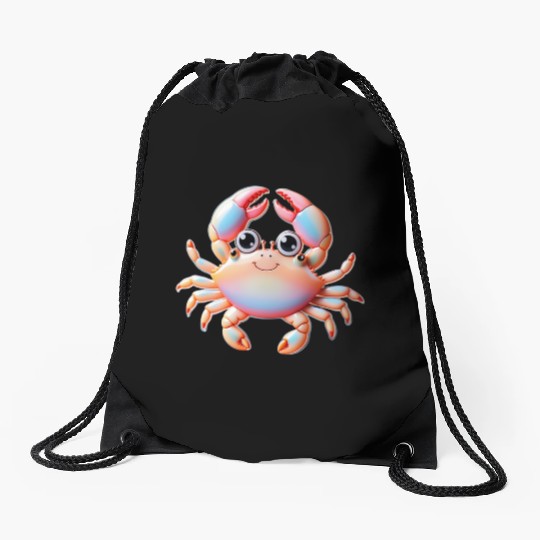 Happy Crab Drawstring Bags