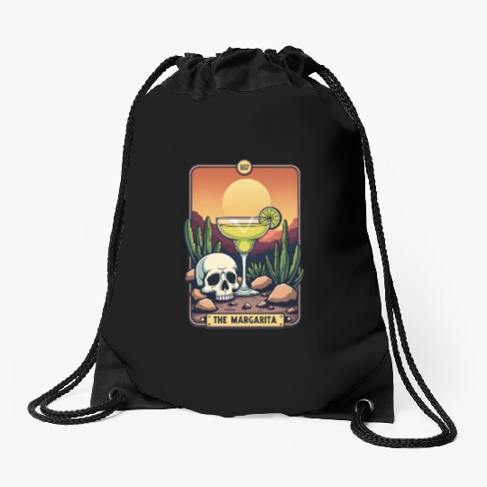 Mexican Cinco De Mayo The Margarita Tarot Card Drawstring Bags