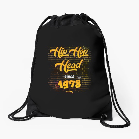 Hip-Hop Head Since 1978 - 47 Years of Pure Flow Drawstring Bags