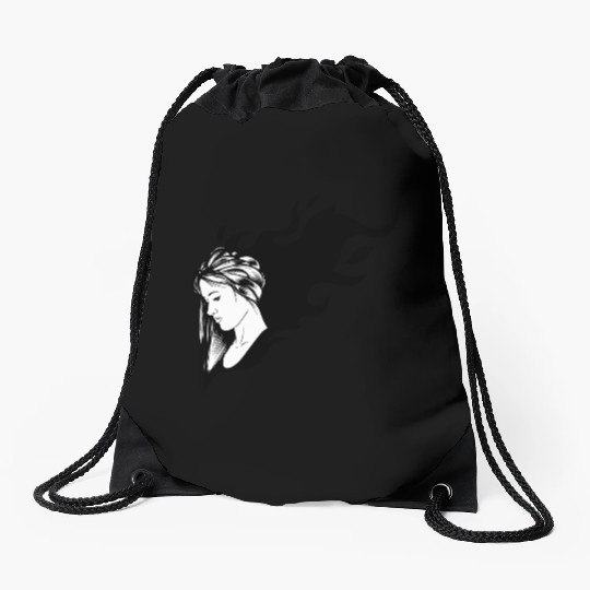 sad girl Drawstring Bags