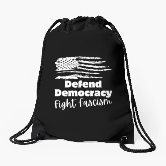 Defend Democracy Drawstring Bags