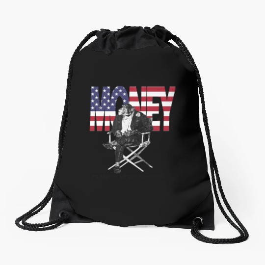 Money rules the world Drawstring Bags