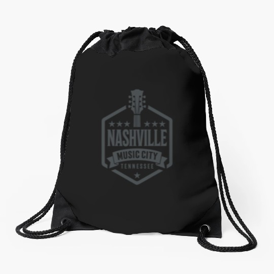 Nashville Music City Guitar Tennessee Drawstring Bags