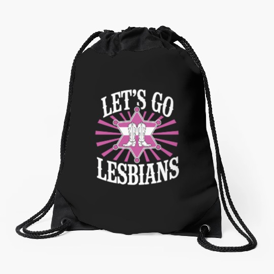 Let’s Go Lesbians Subtle Lesbian Pride Drawstring Bags