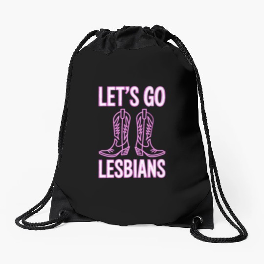 Let’s Go Lesbians Subtle Lesbian Pride Drawstring Bags