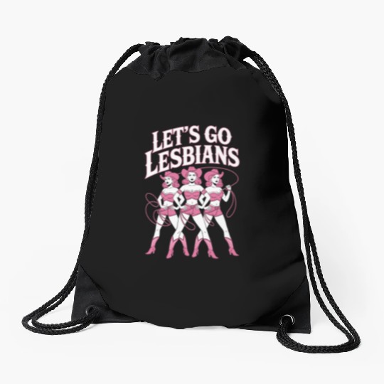 Let’s Go Lesbians Subtle Lesbian Pride Drawstring Bags
